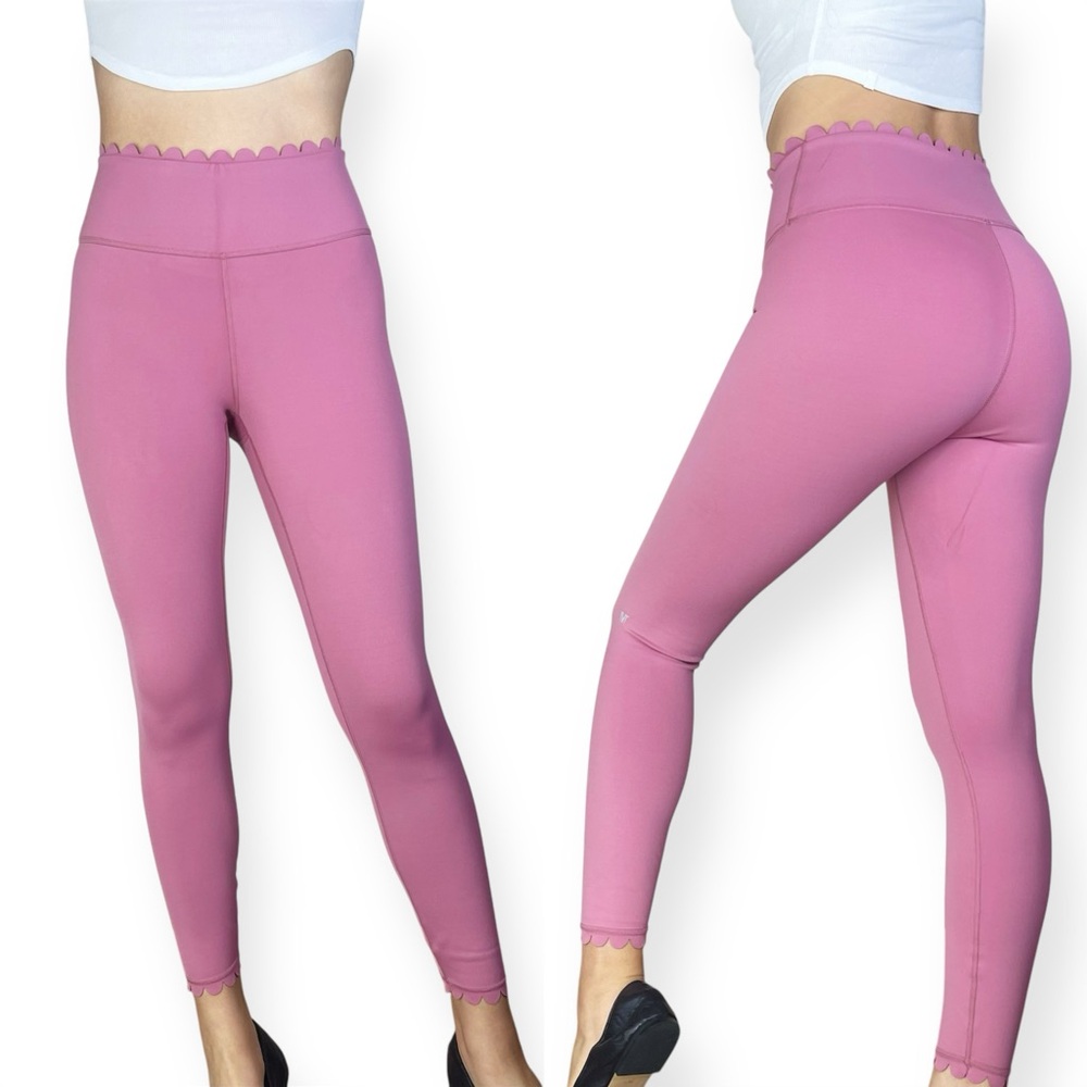 IVL Collective Baby Pink Scallop Edge Coquette Pilates Princess Leggings Size 6
